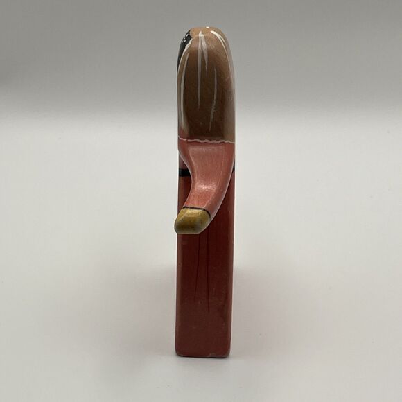 Vintage Russian Folk Art Hand Painted Doll Detailed Face Pink Dress 4.5” - Picture 6 of 7